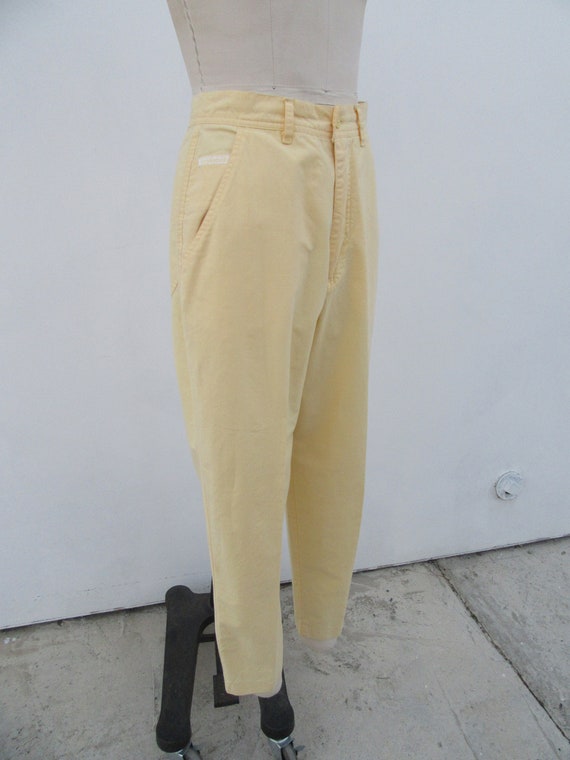 90s Powder Yellow Minimalist High Waisted All Cot… - image 4