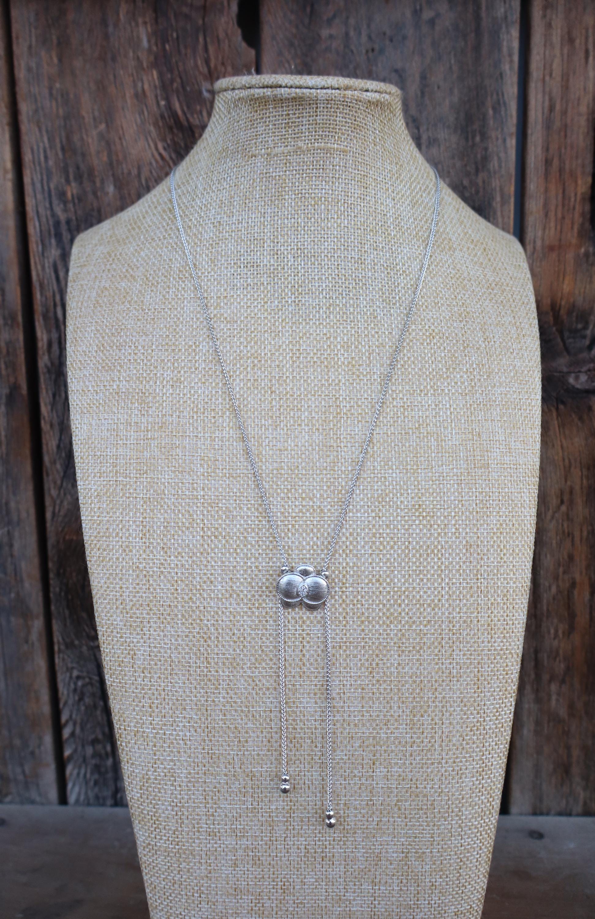 80s 90s Silver Tone Slider Flower Bolo Chain Lariat Necklace - Etsy