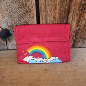 70s 80s Bifold Nylon Rainbow Wallet