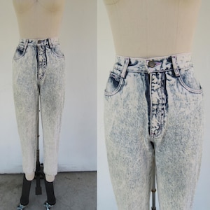 PETITE 80s 90s Stonewashed Skinny Jeans | Tapered Denim Pants | High Waist Jeans | Pedal Pushers | Zipper Back Jeans | 24 Waist