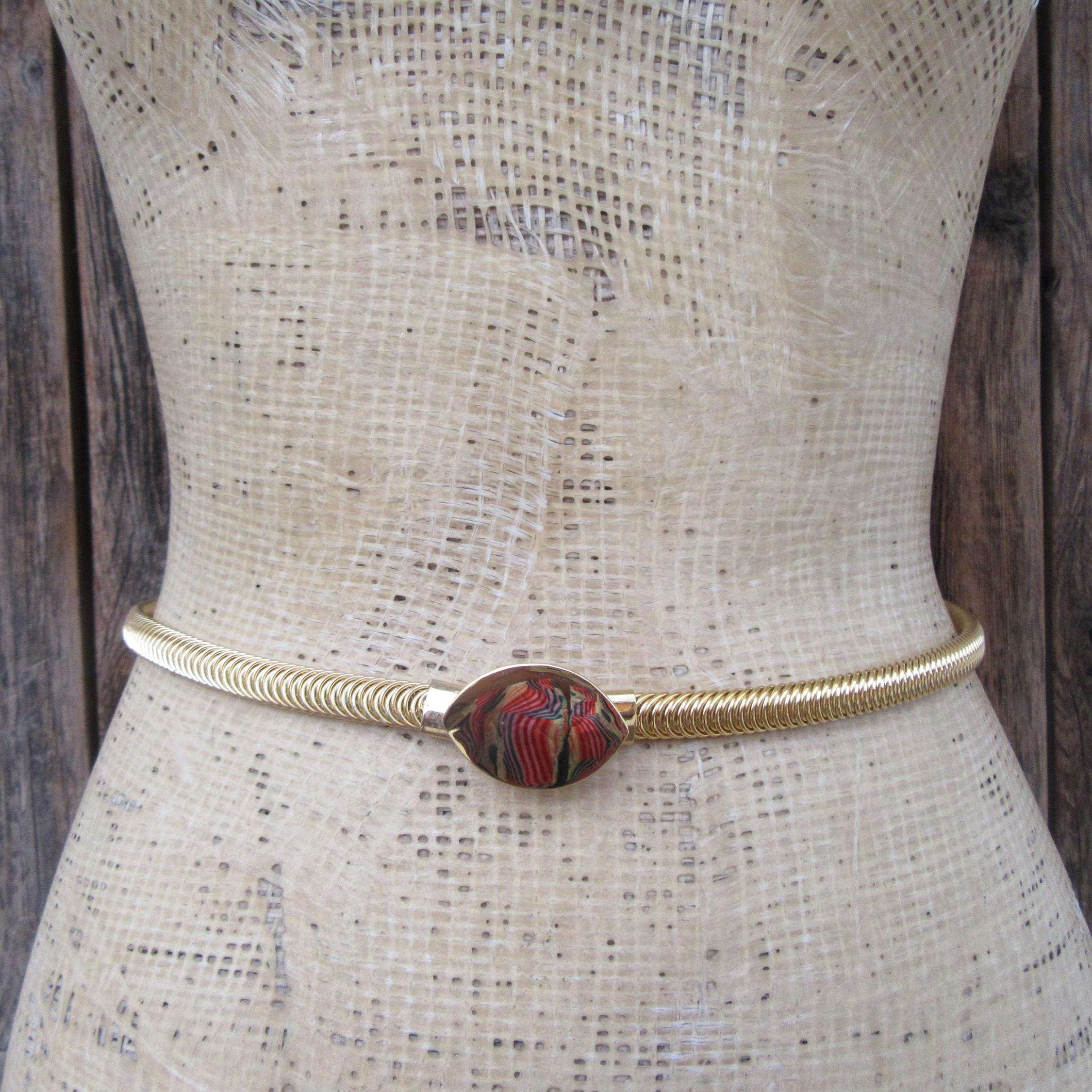 Vintage Gold and Silver Circle Belt, Hook Clasp Makes it Adjustable, Slinky History you can wear ✨ This 1940s Tiffany & Co. belt  main image 2