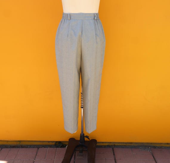 90s PLUS SIZE Plaid Pleated High Waist Trousers Checkered Check