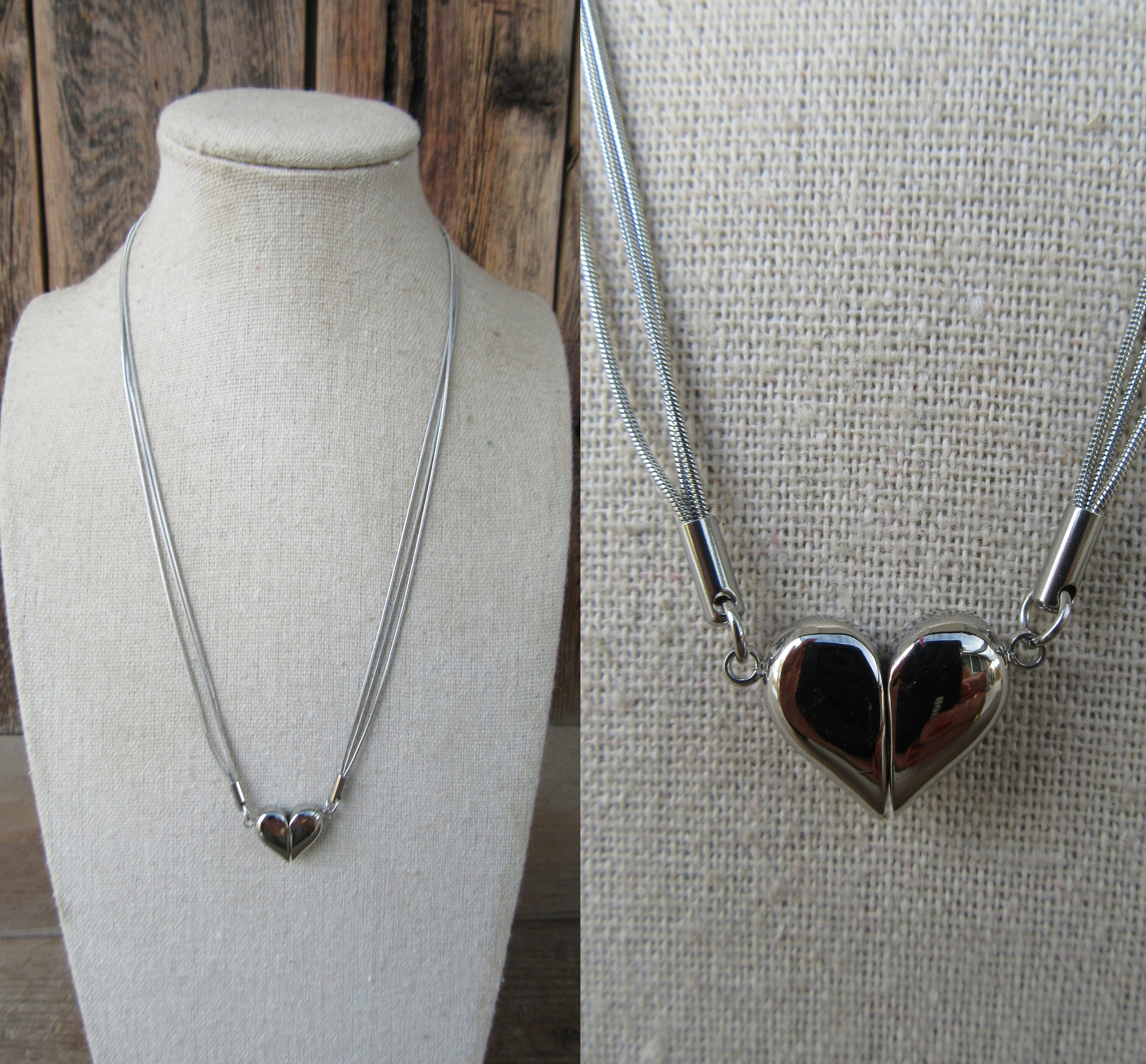 Magnetic Heart Couple Necklaces - BigBeryl Gold Silver