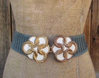 80s Orange Wide Waist Belt | Stretch Belt | Color Block  display picture 3