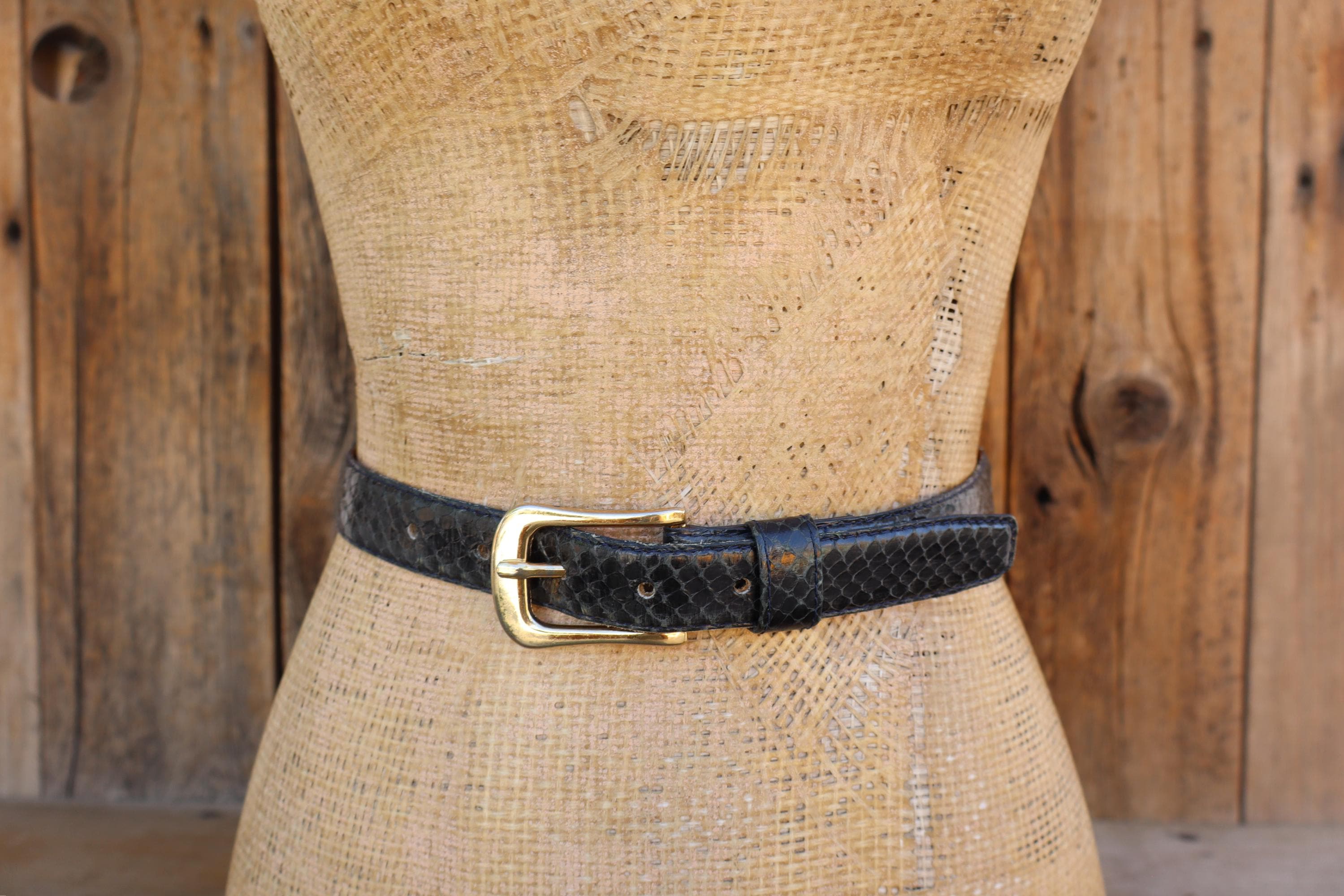 Vintage Snakeskin Buckle Wide Waste Belt Grey Leather 80s Retro Womens Small Snakeskin Size L Waist Belt Belts for Women for sale | eBay main image 2