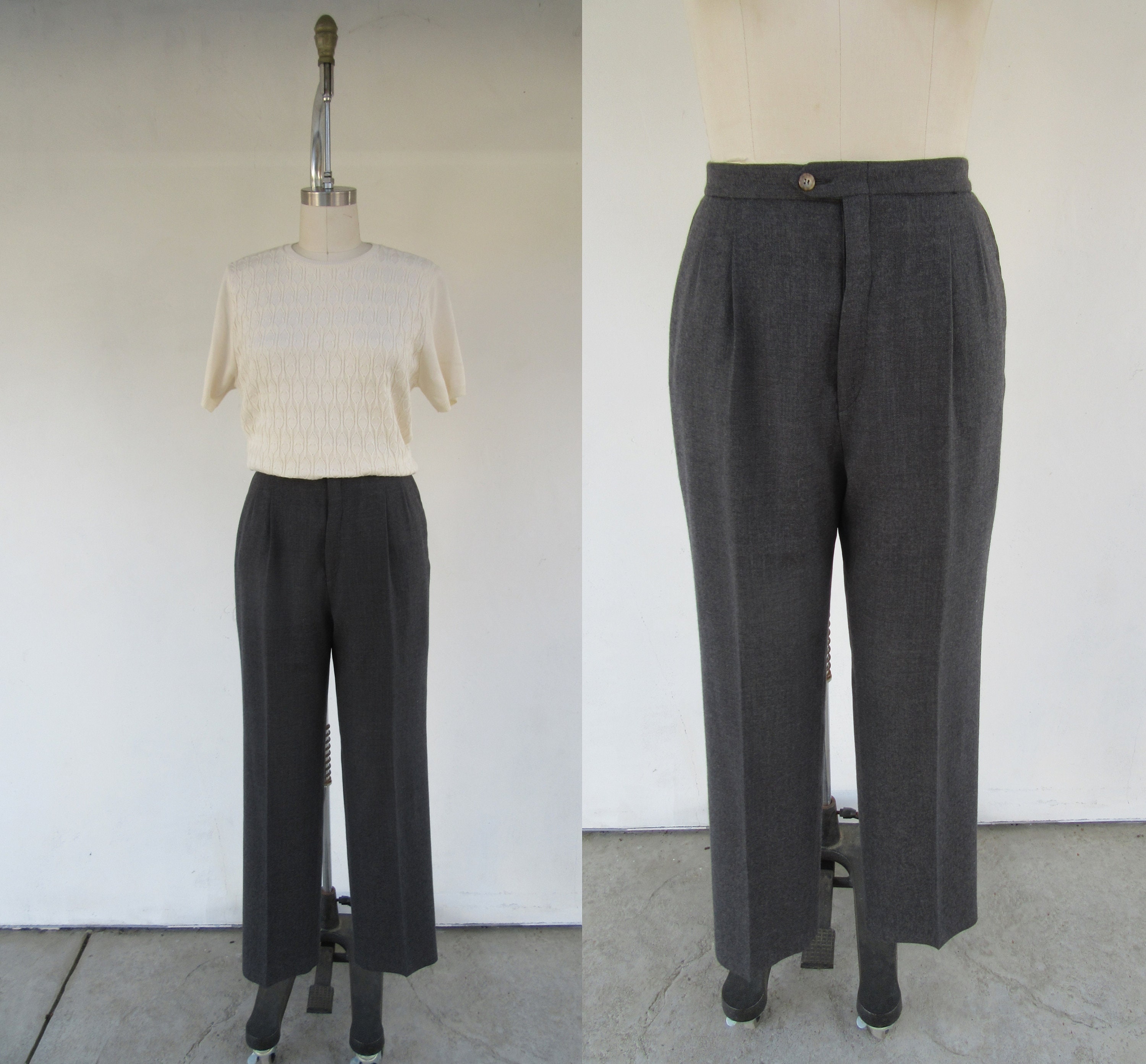 パンツ 90s~ UNKNOWN stripe design wool slacks 90s~ UNKNOWN stripe design wool slacks