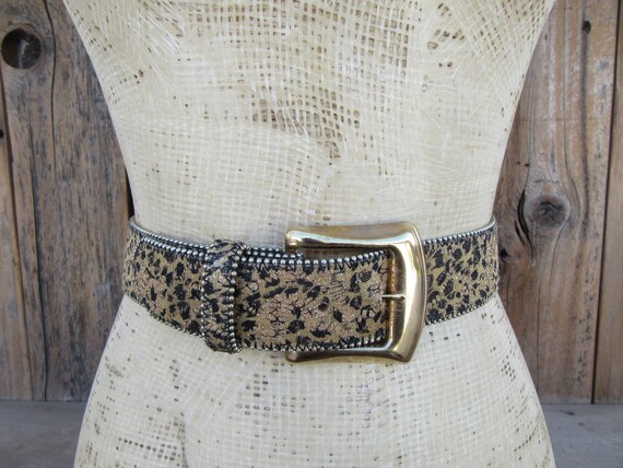 80s 90s Leopard Print Statement Belt BB 