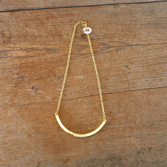 70s 80s 90s Gold Tone Chain Necklace | MCM Modernist Mid Century