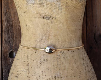 Ceinture Noeud Papillon Métal Stretch Argenté - Vintage Années 80, Femme, Occasion TB état
