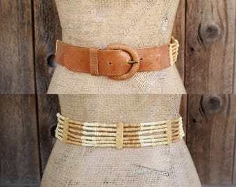 Vintage 80\'s Marchan Luxurious Beaded Belt with Leather Backing Marchan - Etsy main image 2