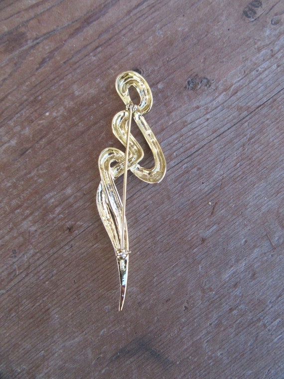 90s Modernist Lapel Pin | Gold Tone Chunky Minima… - image 4