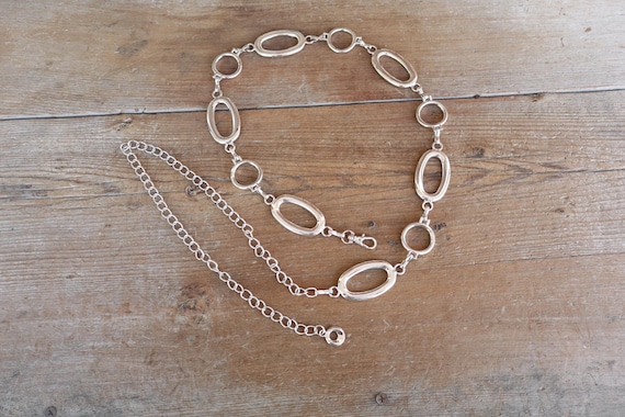 Vintage silver 90s Y2K Link metal belt Vintage Silver Tone Metal Chain Link Belt 1990s Y2K Fashion  main image 3