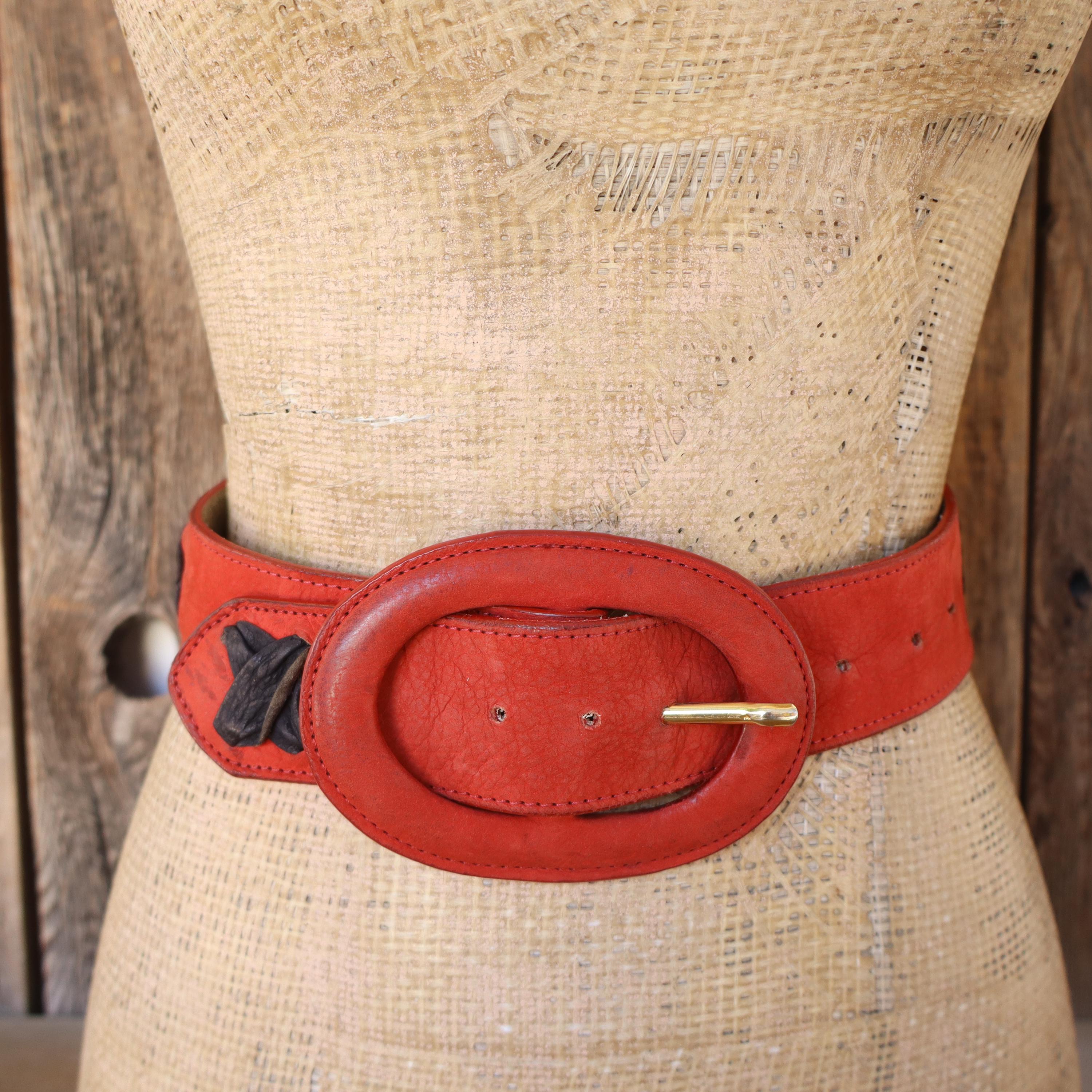 小物 90s archive Carlos Falchi leather belt Vintage carlos falchi belt - Gem