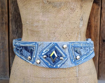 Designer Asymmetrical Belt Denim / Elegant Wide Belt / Waist  display picture 3