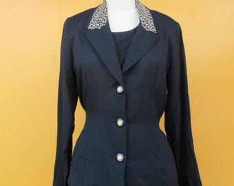 Blazer Donna In Tweed A Spina Di Pesce – Elegante, Monopetto, Per Ufficio E Occasioni Casual – Cappotto Invernale Antivento