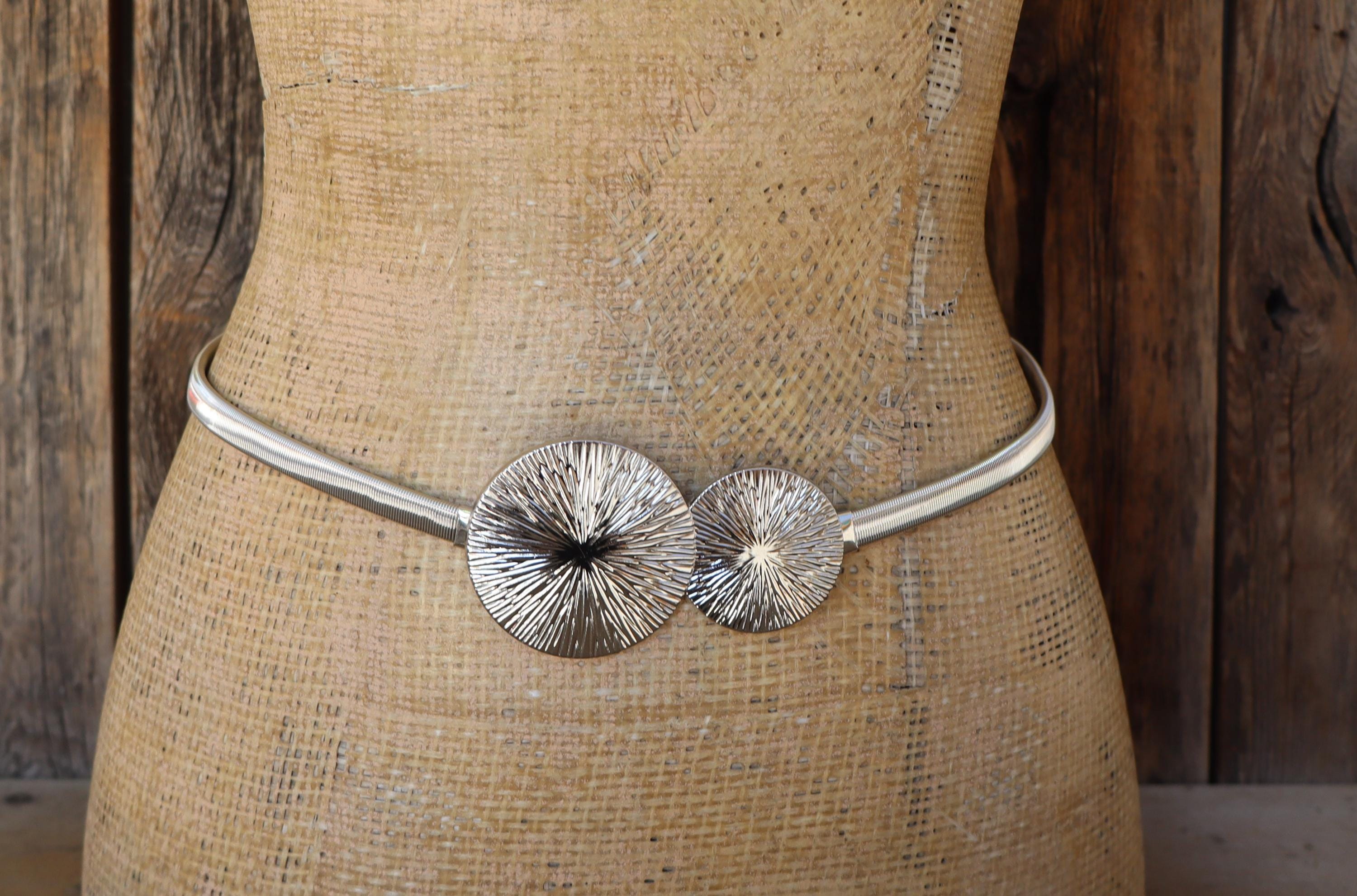 Vintage 80’s 90’s silver toned shell novelty belt To 88cm Black Corded Ladies Silver Clam Shell Seashell Metal  main image 4