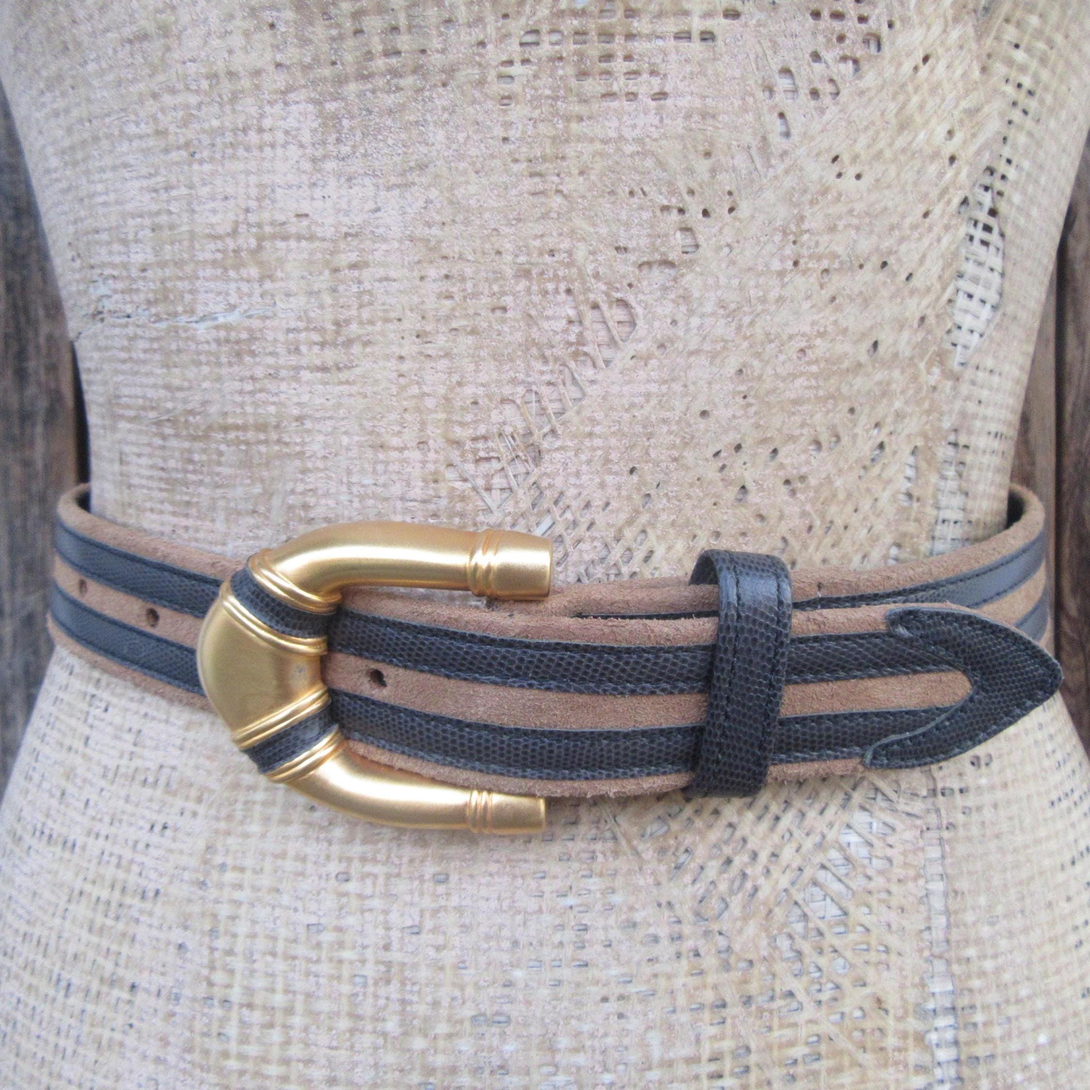 Carlisle Textured Tan Leather Belt with Decorative Gold Buckle M-L Buy Light Tan Leather Belt With Gold Italian Buckle  main image 4