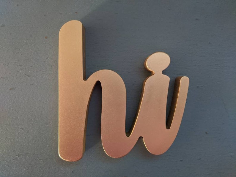 hi wood sign cursive script letters entryway decoration etsy