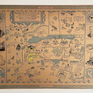 Wheaton College, 1929 Original Pictorial Campus Map, Alva Scott Mitchell & Elizabeth Paige May