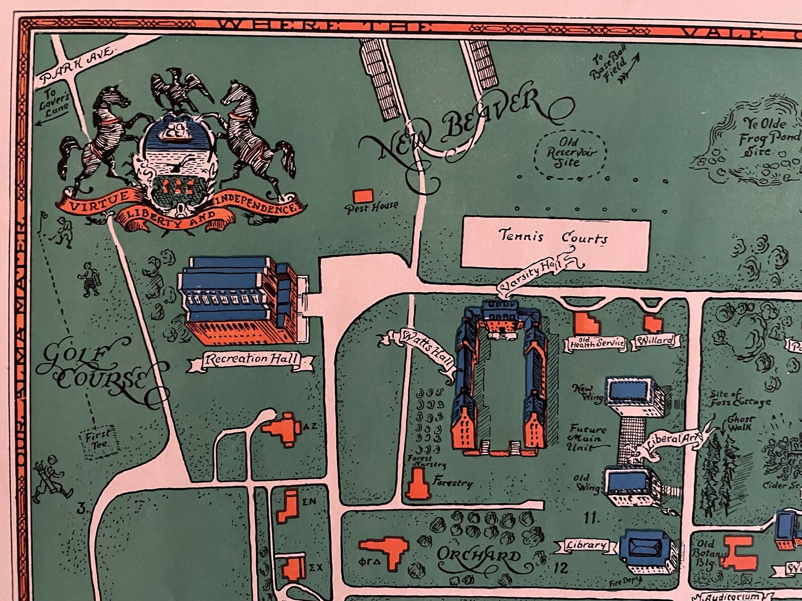 Map of the Pennsylvania State College by Andrew Case 1930 Etsy