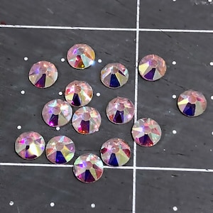 16ss  Crystal AB and Crystal Rhinestones  Flat Back non-hot Fix 16 facets Cut High Quality