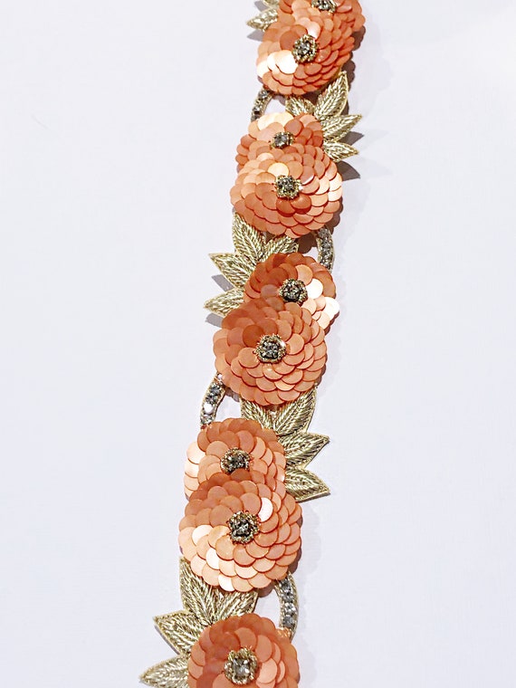 Beautiful fur headband with beaded flower appliqué Accessories | Beautiful Fur Headband With Beaded Flower  main image 3