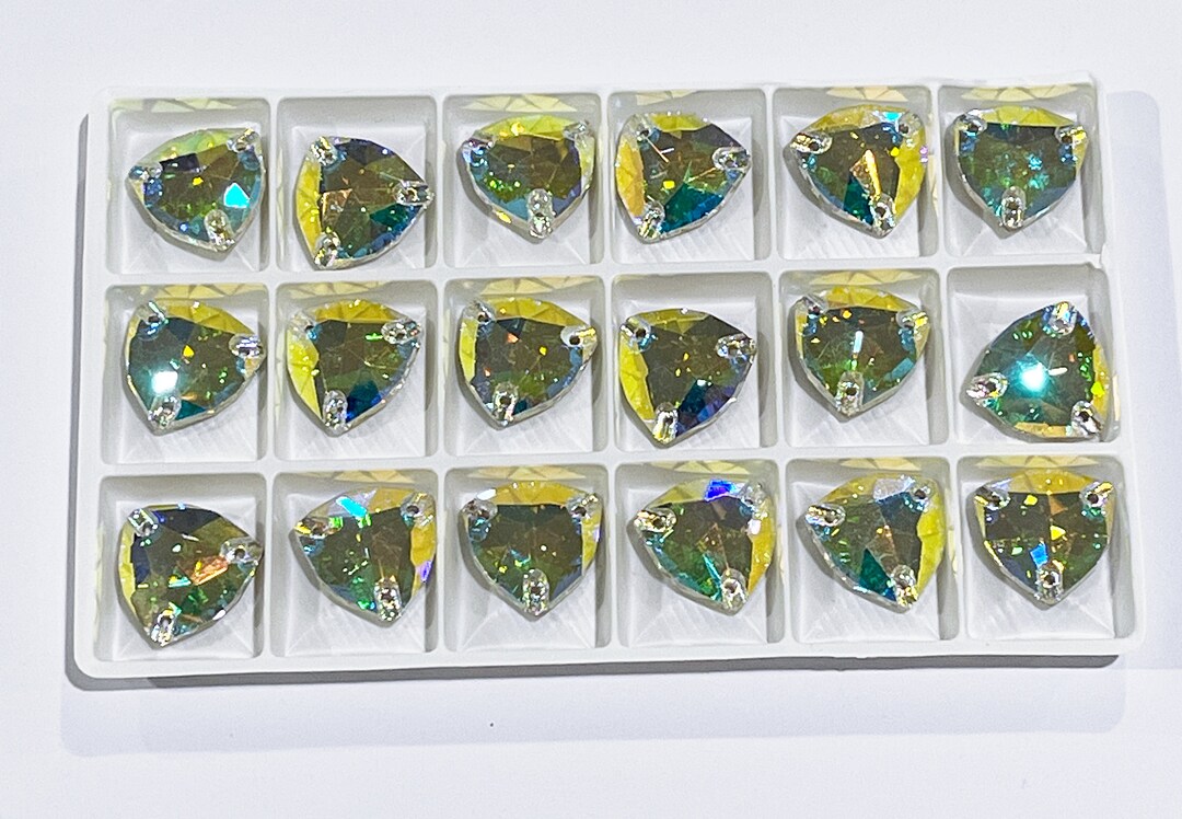 Crystal AB Sew on Rhinestones: Cosmic Triangle, 16mm (18 Pc Pack) - Etsy
