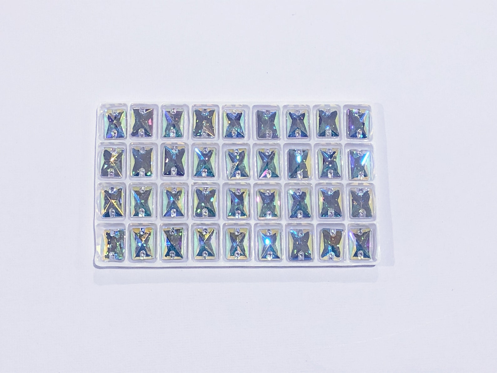 Rectangle Rhinestone Pattern Rectangle Sew on Rhinestones High Quality Glass Crystal AB 10mm X 14mm ...