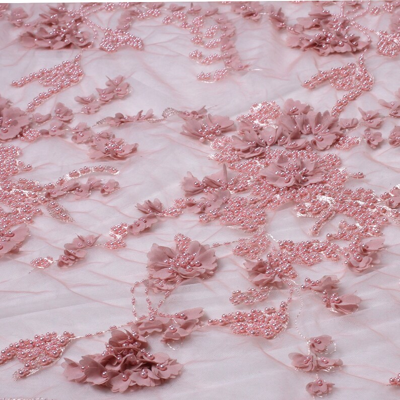 Beautiful Ivory Flowers Lacehandmade Flowers Pearls Lace Etsy