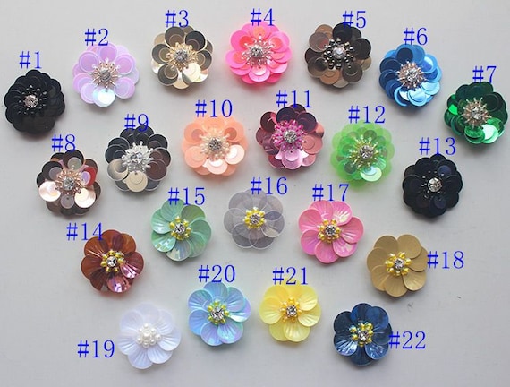 DIY big handmade sequins flower patches for clothing sew on embroidery  appliques clothes decoration