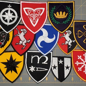 SCA Kingdom-3" Shield-Shaped Embroidered Patches