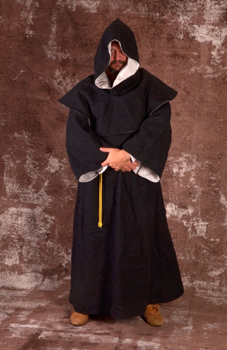 Linen Monk s Robe Hood Men s Medieval Costume Garb Etsy