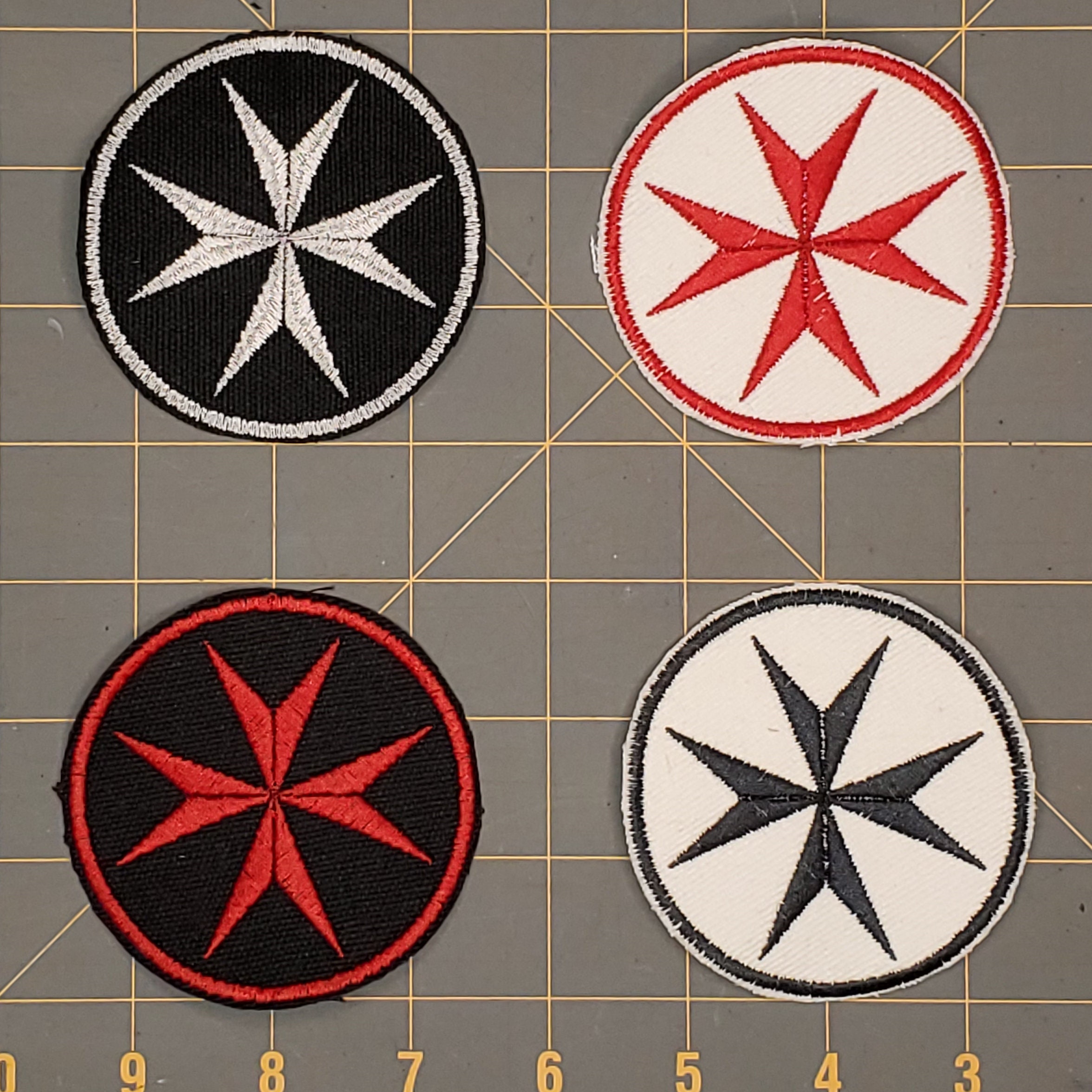 Maltese Cross Crusader Embroidered Patches 3 Round Etsy