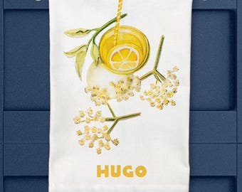 Hugo Tea Towel, Italy, Cocktail, Elderflower, flower