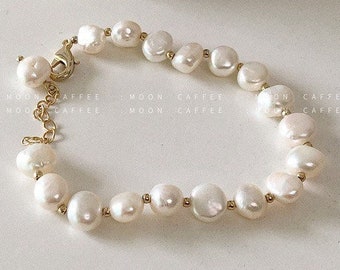 Fashion 8-9mm 4 Colors Freshwater Baroque Pearl Bracelet 7.5'' AAA+ 