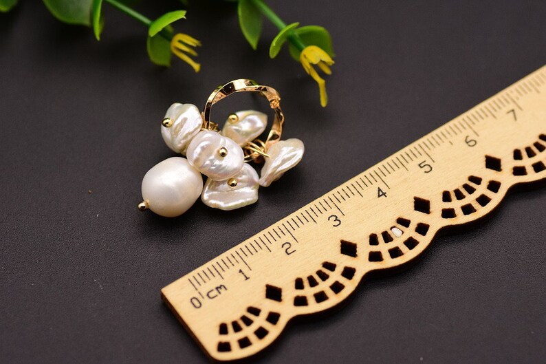 Luxury handmade natural freshwater baroque pearl earring gold plated S925 pin wedding earring