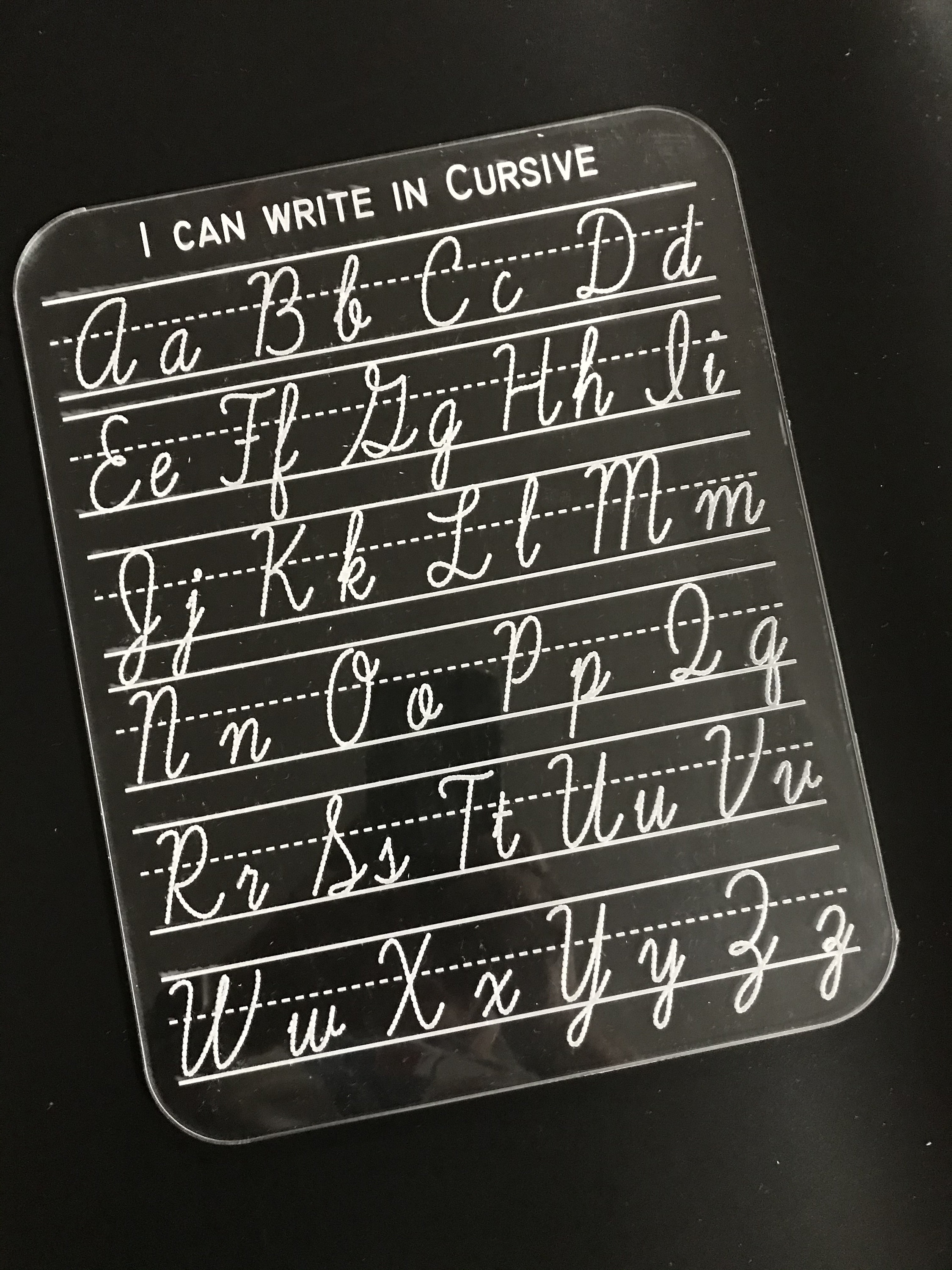 Learning Reusable Cursive Handwriting Acrylic Dry Erase Alphabet ...