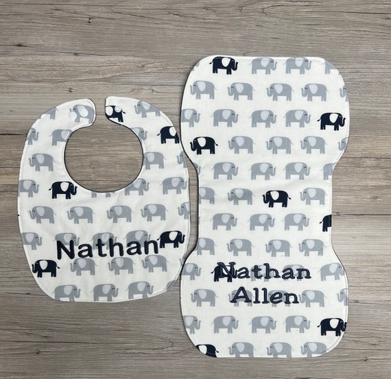 Personalized bibs and store burp cloths