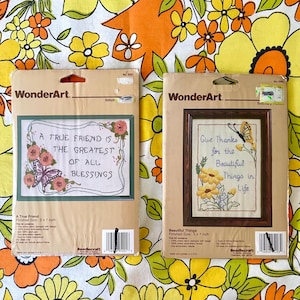 YOU PICK / Vintage Deadstock Butterfly and Floral Crewel Kits / Vintage WonderArt Embroidery Kit