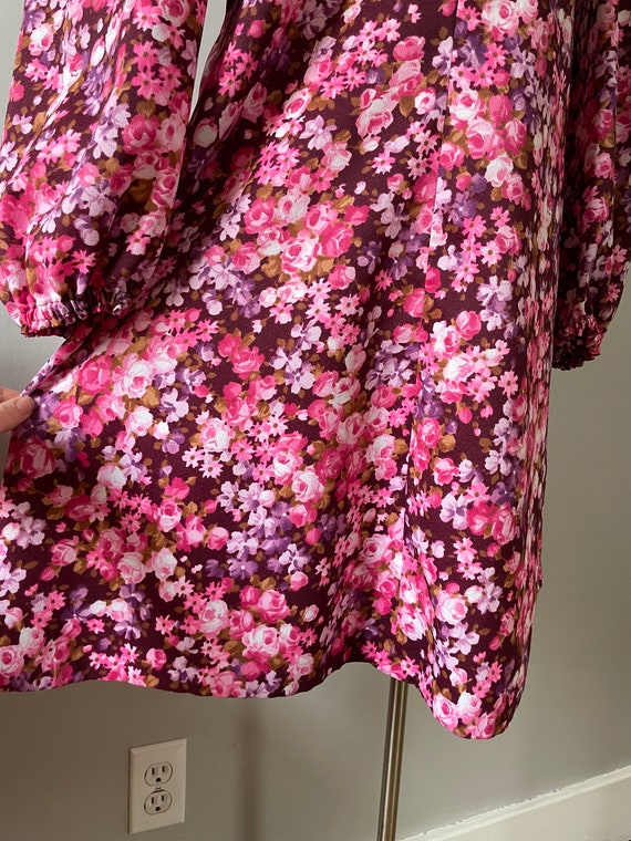 1960s Pink & Purple Floral Dress - image 7