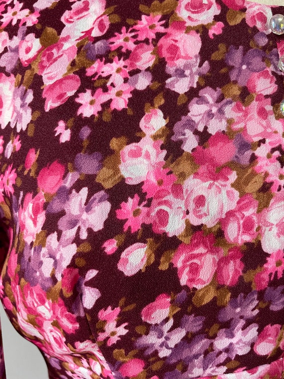 1960s Pink & Purple Floral Dress - image 4