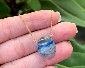Blue Kyanite Necklace, Gemstone Necklace