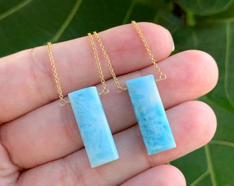 Larimar Necklace for Women, Larimar Necklace Pendant, Birthday Gift for Her Best Friend, Ocean Lover Gift, Stocking Stuffer for Women