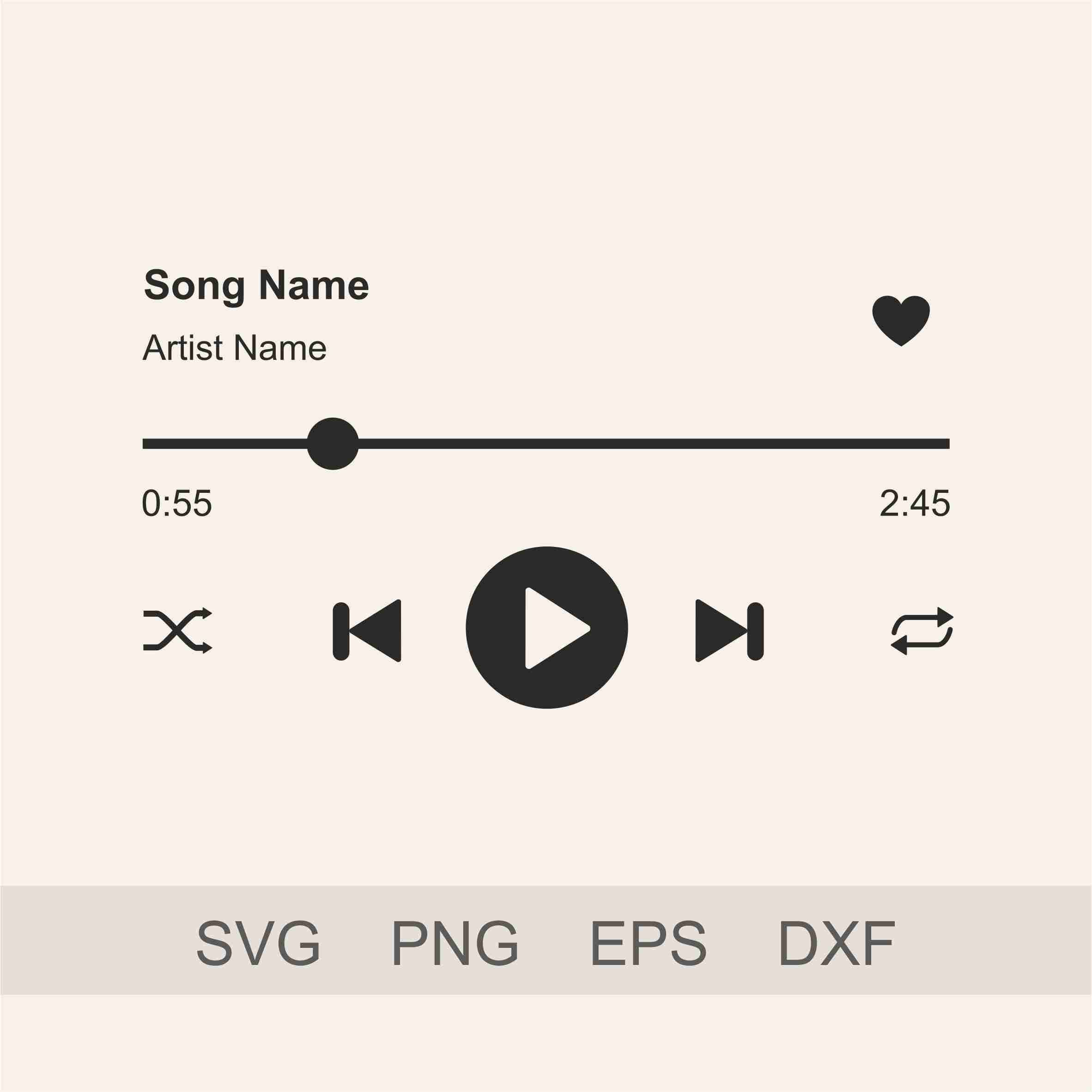 Spotify Svg, reproductor de música png, botones de control de audio svg,  arte de canción acrílica Dxf Clipart, placa de diseño de álbum de canciones  Svg descarga digital -  México