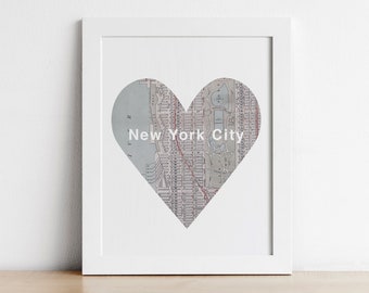 NYC Wall Art, New York Poster, Map Art, City Map Print, Nursery Wall Art, Printable Wall Art, Instant Download Print