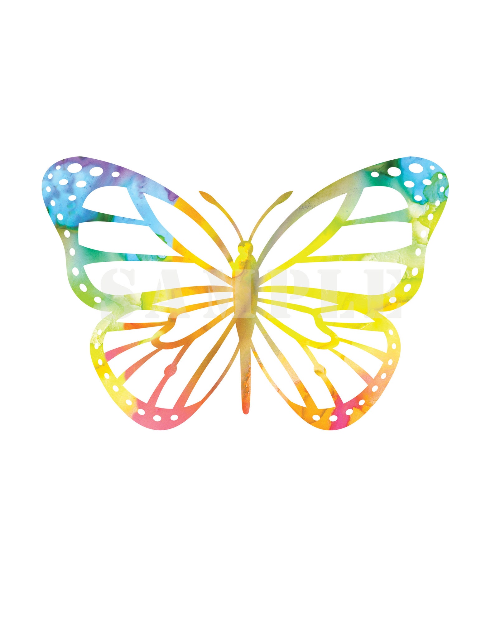 Rainbow Butterfly Print 8X10 Printable for Colorful Nursery - Etsy