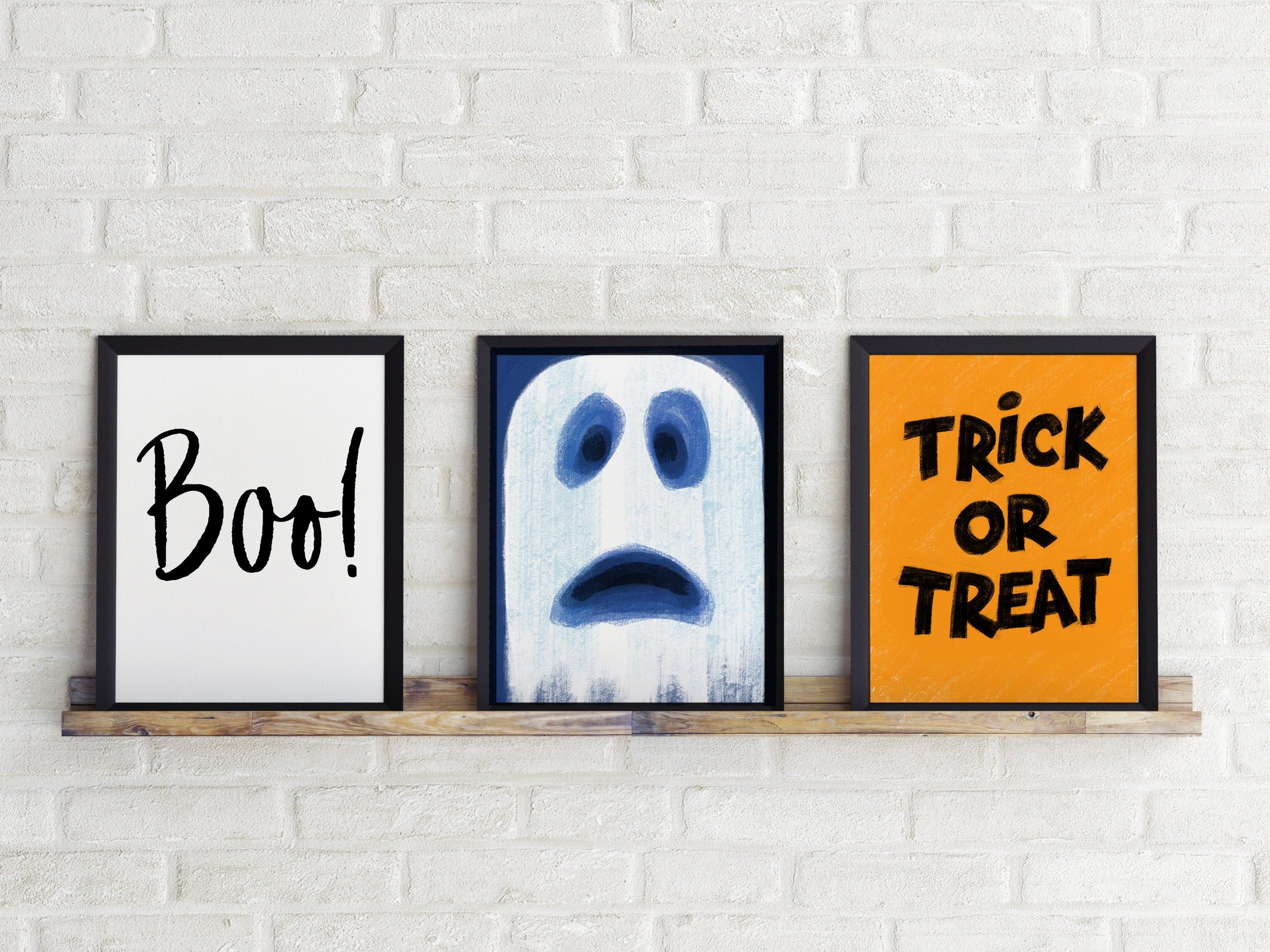 Halloween Wall Decor Printable Wall Art Set Halloween Art Etsy