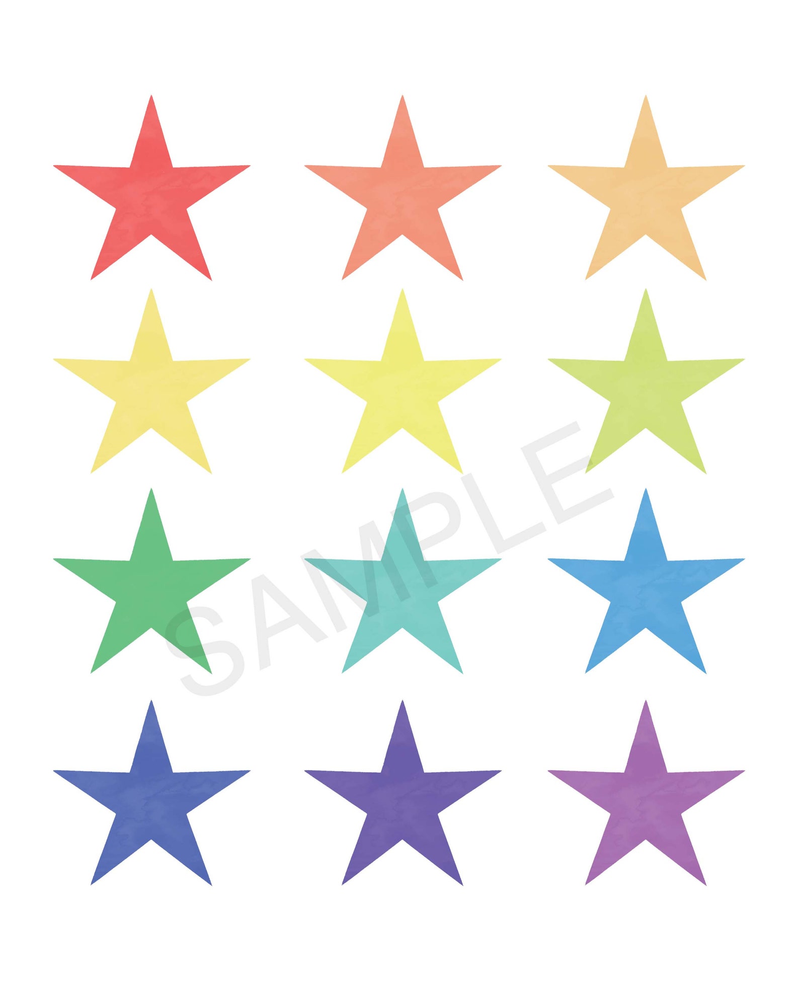 Rainbow Printable Wall Art Star Print for Nursery or - Etsy