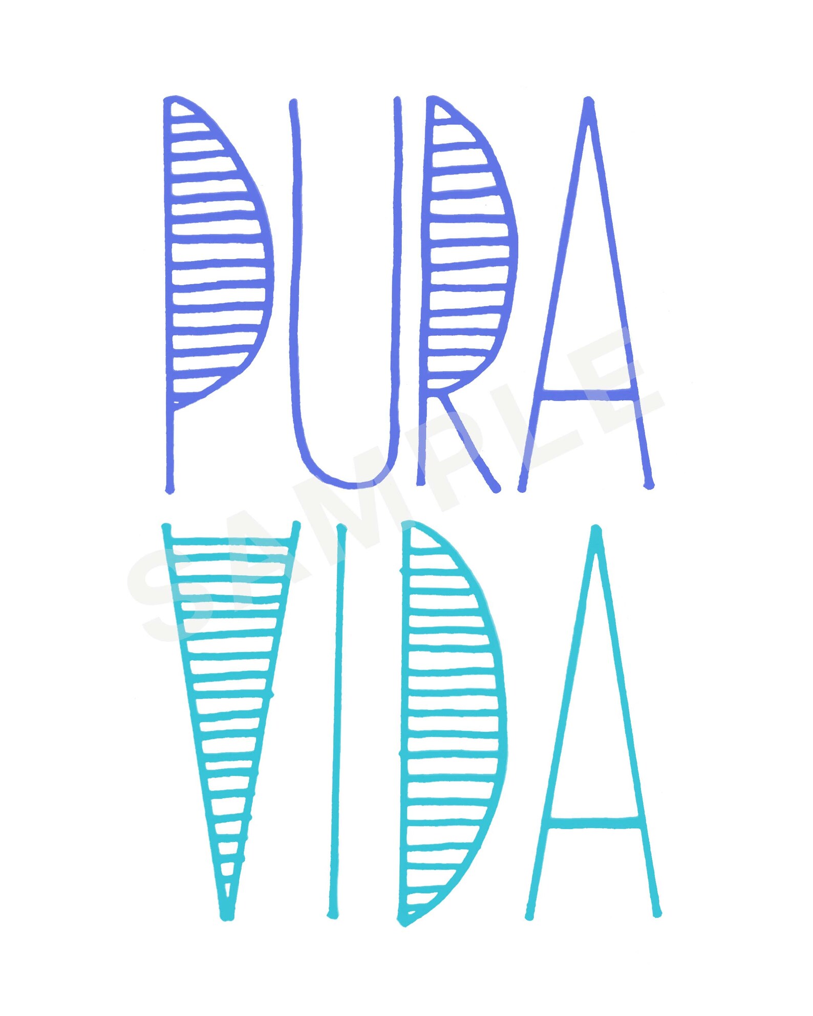 Pura Vida Printable Purple and Aqua 8X10 Inspirational Print - Etsy