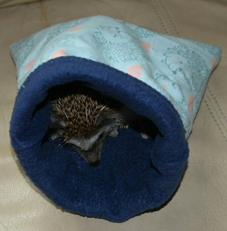 Hedgehogs in Love Blue Small Pet Sleeping Bag Bed Flannel Etsy